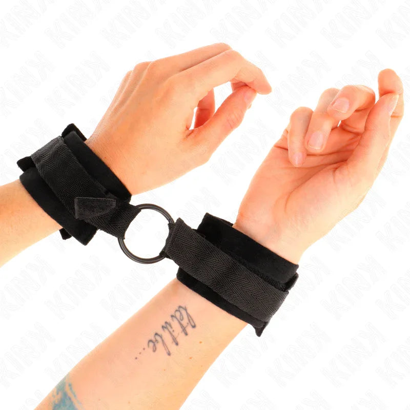 KINK - MUÑEQUERAS 25 CM PARA PRINCIPIANTES CON ANILLA 4 CM NEGRO AJUSTABLE 15-25 CM - Nuvica