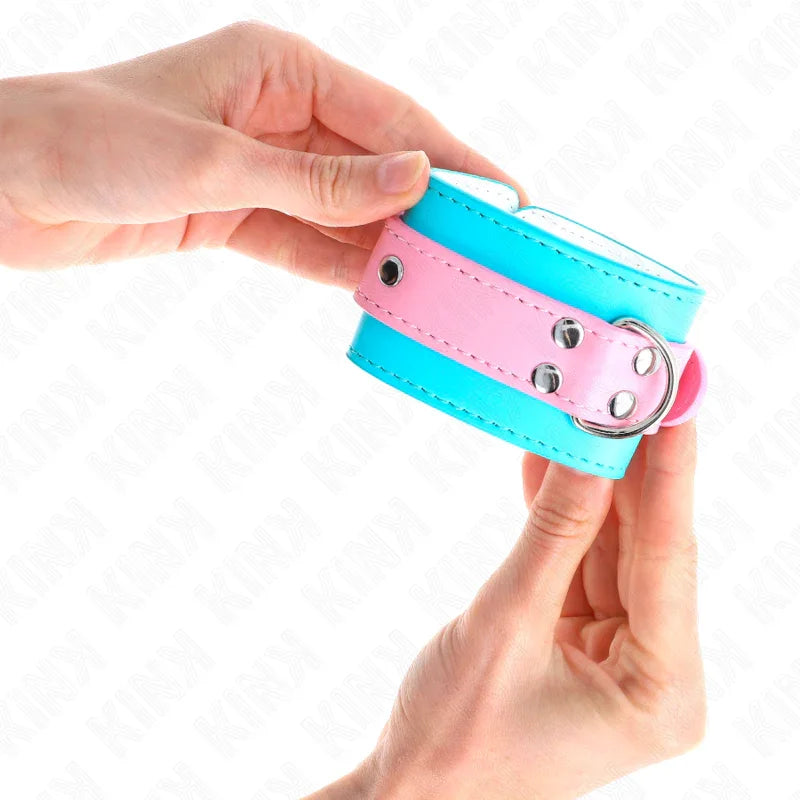 KINK - MUÑEQUERAS CHIC AZUL / ROSA AJUSTABLE 16-28 CM X 5 CM - Nuvica