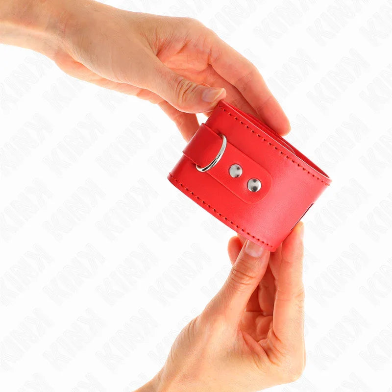 KINK - MUÑEQUERAS CON CIERRE CANDADO ROJO AJUSTABLE 16-23 CM X 5.5 CM - Nuvica