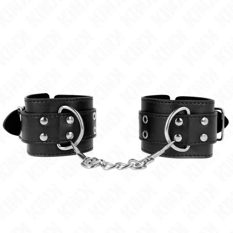KINK - MUÑEQUERAS CON DOBLE LÍNEA DE TACHUELAS NEGRO AUSTABLE 19-26 CM - Nuvica