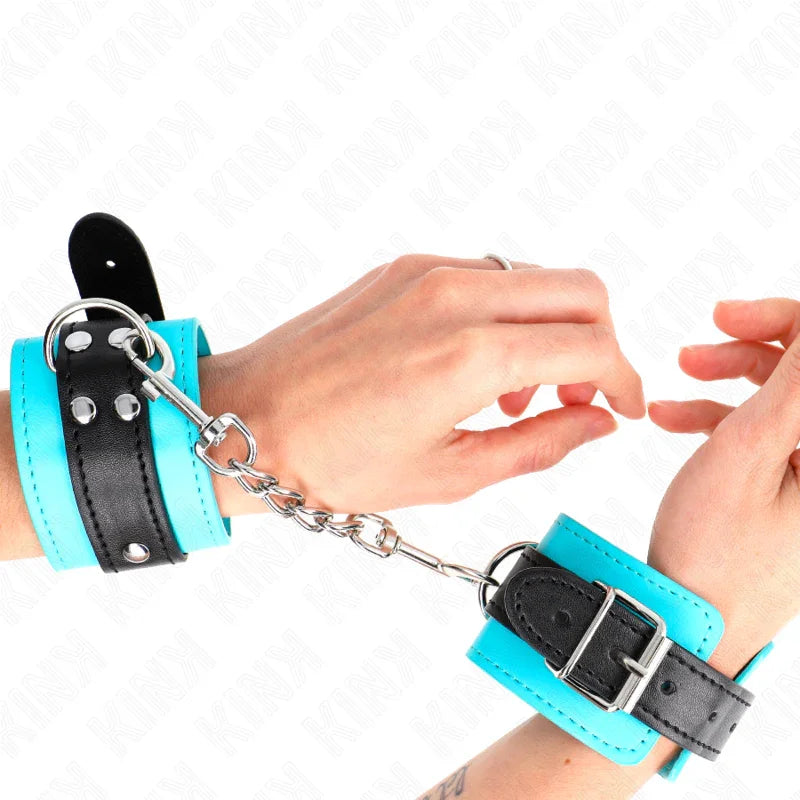 KINK - MUÑEQUERAS CON GANCHO FORRO AZUL AJUSTABLE 20-28 CM X 5.5 CM - Nuvica
