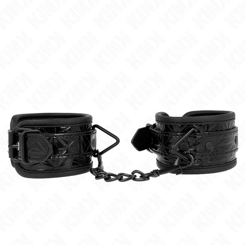 KINK - MUÑEQUERAS CON PATRÓN DE DIAMANTES NEGRO AJUSTABLE 17-26 CM X 5.5 CM - Nuvica