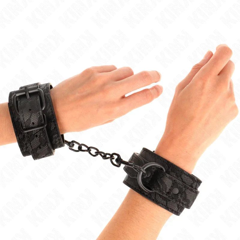 KINK - MUÑEQUERAS DE ENCAJE AJUSTABLE NEGRO 19-26 CM - Nuvica