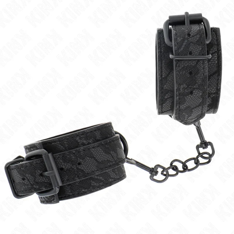 KINK - MUÑEQUERAS DE ENCAJE AJUSTABLE NEGRO 19-26 CM - Nuvica