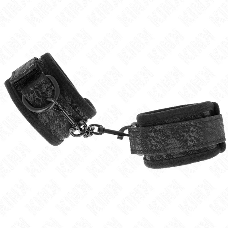 KINK - MUÑEQUERAS DE ENCAJE Y NEOPRENO AJUSTABLE NEGRO 20-29 CM X 5 CM - Nuvica