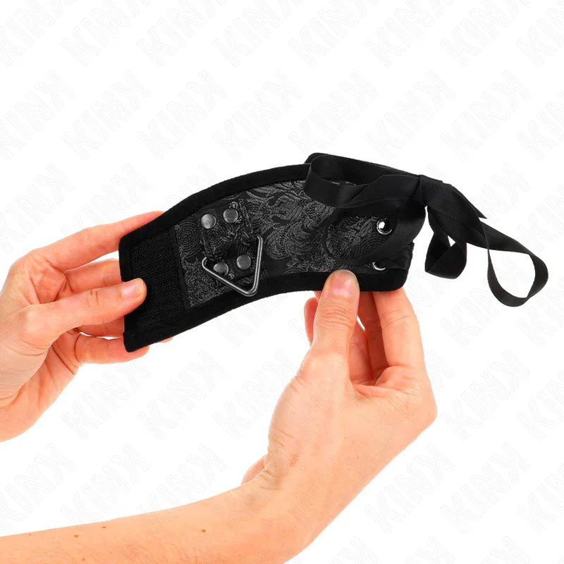 KINK - MUÑEQUERAS DISEÑO ESCÁNDALO NEGRO DETALLE LAZO 24.5 CM X 6.5 CM - Nuvica