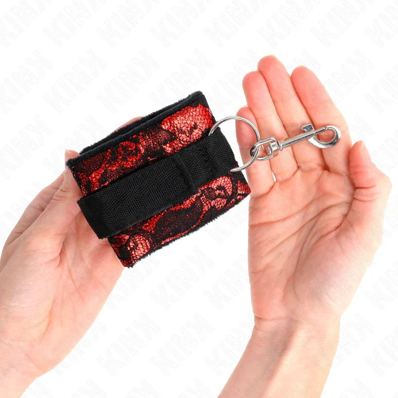 KINK - MUÑEQUERAS DISEÑO ESCÁNDALO ROJO-NEGRO - Nuvica
