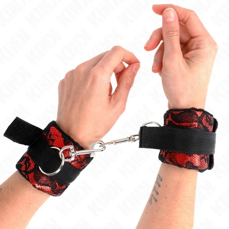 KINK - MUÑEQUERAS DISEÑO ESCÁNDALO ROJO-NEGRO - Nuvica