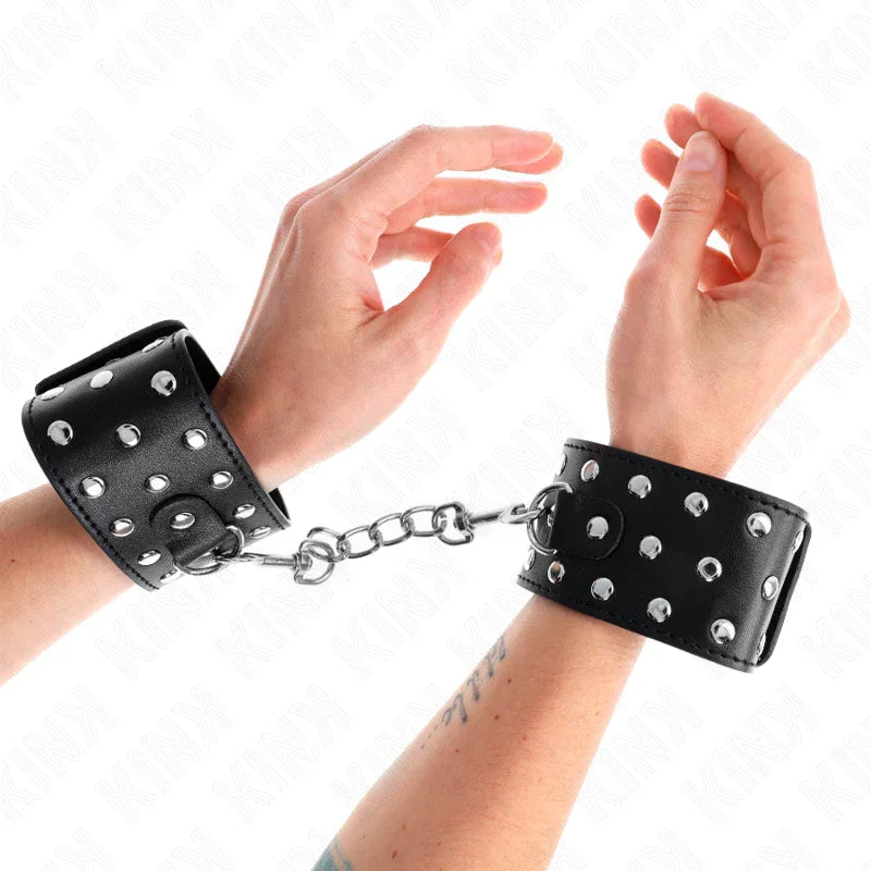 KINK - MUÑEQUERAS ESTILO PUNK AJUSTABLE 19-24 CM X 5.5 CM - Nuvica