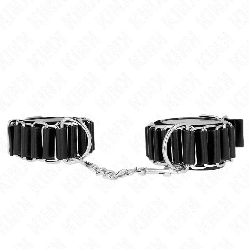 KINK - MUÑEQUERAS FINAS EN FORMA DE BISAGRA NEGRO AJUSTABLE 16-22 CM X 3.5 CM - Nuvica