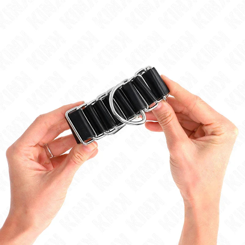 KINK - MUÑEQUERAS FINAS EN FORMA DE BISAGRA NEGRO AJUSTABLE 16-22 CM X 3.5 CM - Nuvica