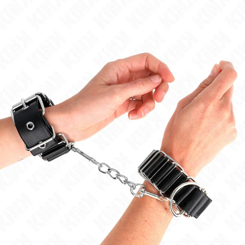 KINK - MUÑEQUERAS FINAS EN FORMA DE BISAGRA NEGRO AJUSTABLE 16-22 CM X 3.5 CM - Nuvica