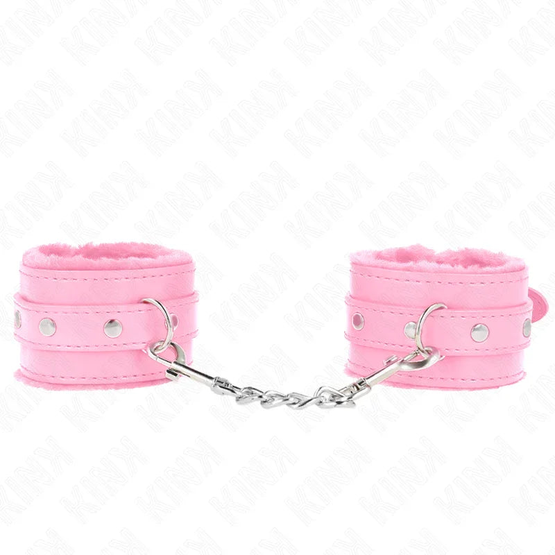 KINK - MUÑEQUERAS FORRADAS PREMIUM ROSA CON CORREA ROSA AJUSTABLE 17-29 CM X 6 CM - Nuvica