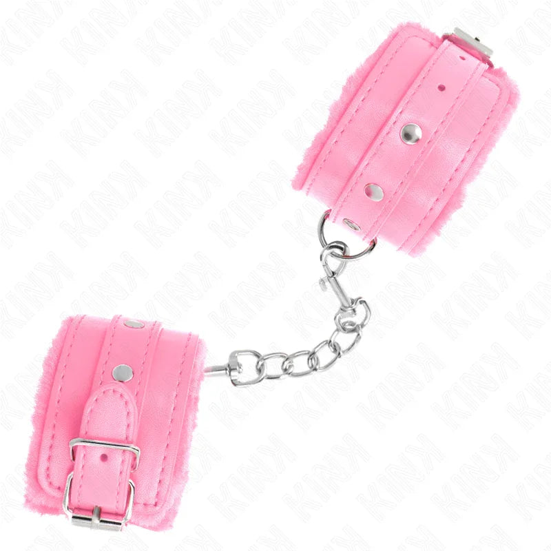 KINK - MUÑEQUERAS FORRADAS PREMIUM ROSA CON CORREA ROSA AJUSTABLE 17-29 CM X 6 CM - Nuvica