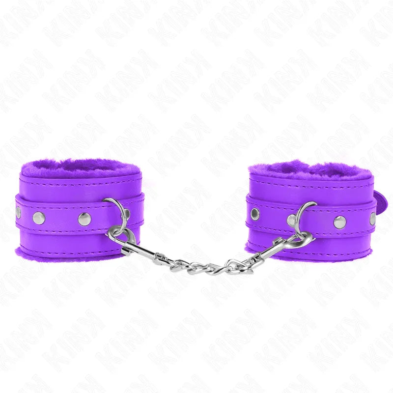 KINK - MUÑEQUERAS FORRADAS PREMIUM VIOLETA CON CORREA VIOLETA AJUSTABLE 17-29 CM X 6 CM - Nuvica
