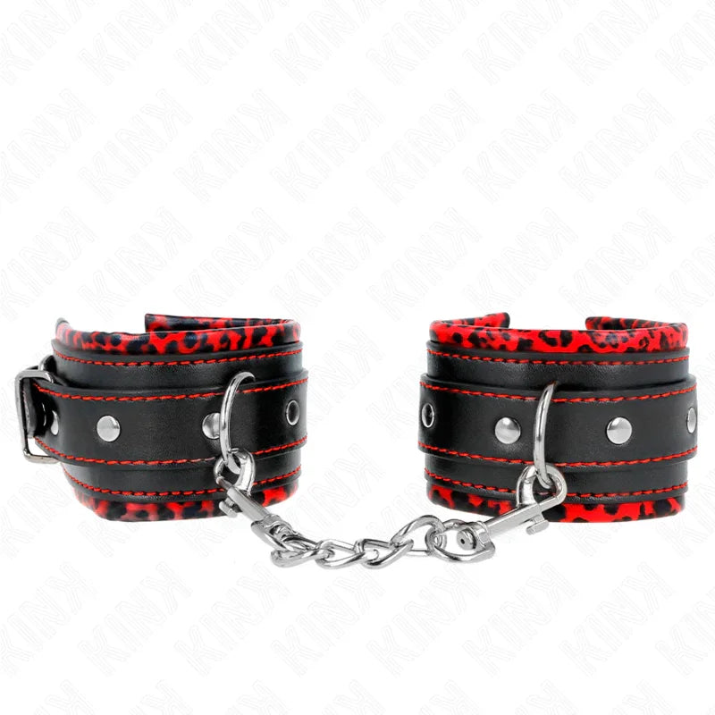 KINK - MUÑEQUERAS FORRADAS ROJO / NEGRO AJUSTABLE 17-29 CM X 6 CM - Nuvica