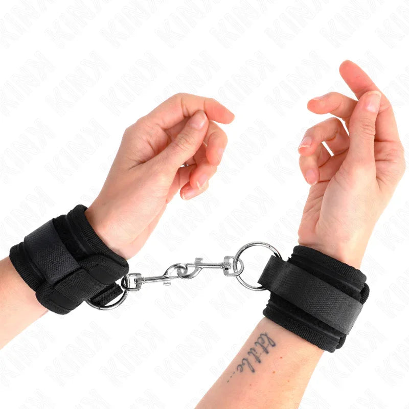 KINK - MUÑEQUERAS NEGRO AJUSTABLE 18-35 CM X 6 CM - Nuvica