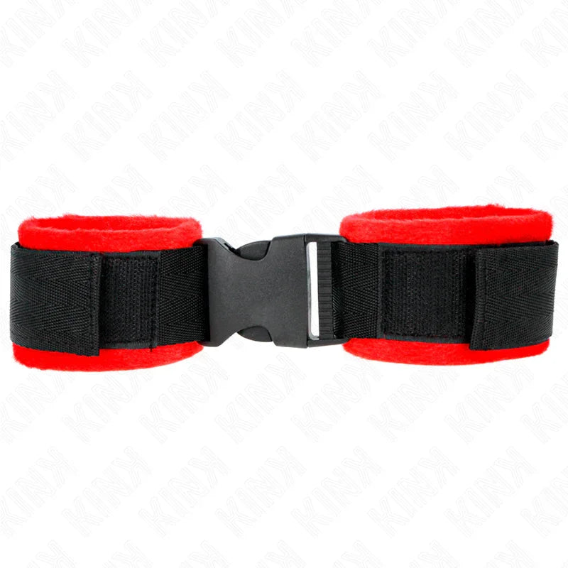 KINK - MUÑEQUERAS NYLON ROJO-NEGRO MODELO 1 AJUSTABLE 25-35 CM X 6 CM - Nuvica