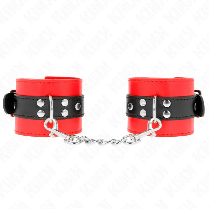 KINK - MUÑEQUERAS ROJO CON CORREA NEGRO AJUSTABLE 17-28 CM X 6 CM - Nuvica