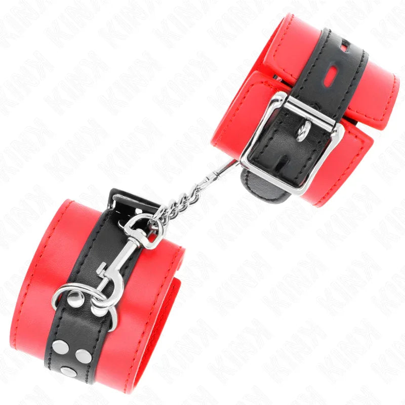 KINK - MUÑEQUERAS ROJO CON CORREA NEGRO AJUSTABLE 17-28 CM X 6 CM - Nuvica