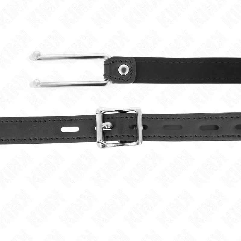 KINK - MORDAZA GANCHO DE METAL 11.5 CM CON CORREA DE POLIPIEL AJUSTABLE 39-58 CM X 2 CM - Nuvica