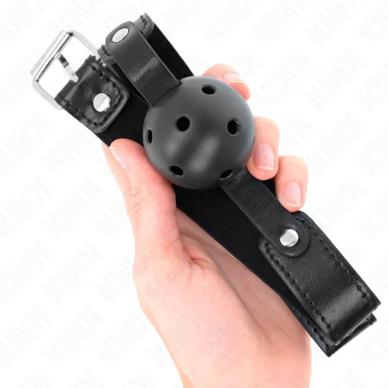 KINK - MORDAZA DE BOLA 4.5 CM TRANSPIRABLE NEGRO 65 x 2.5 CM - Nuvica