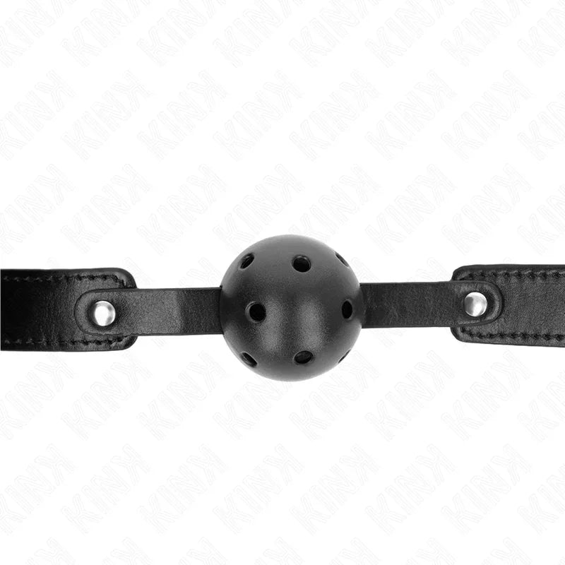 KINK - MORDAZA DE BOLA 4.5 CM TRANSPIRABLE NEGRO 65 x 2.5 CM - Nuvica