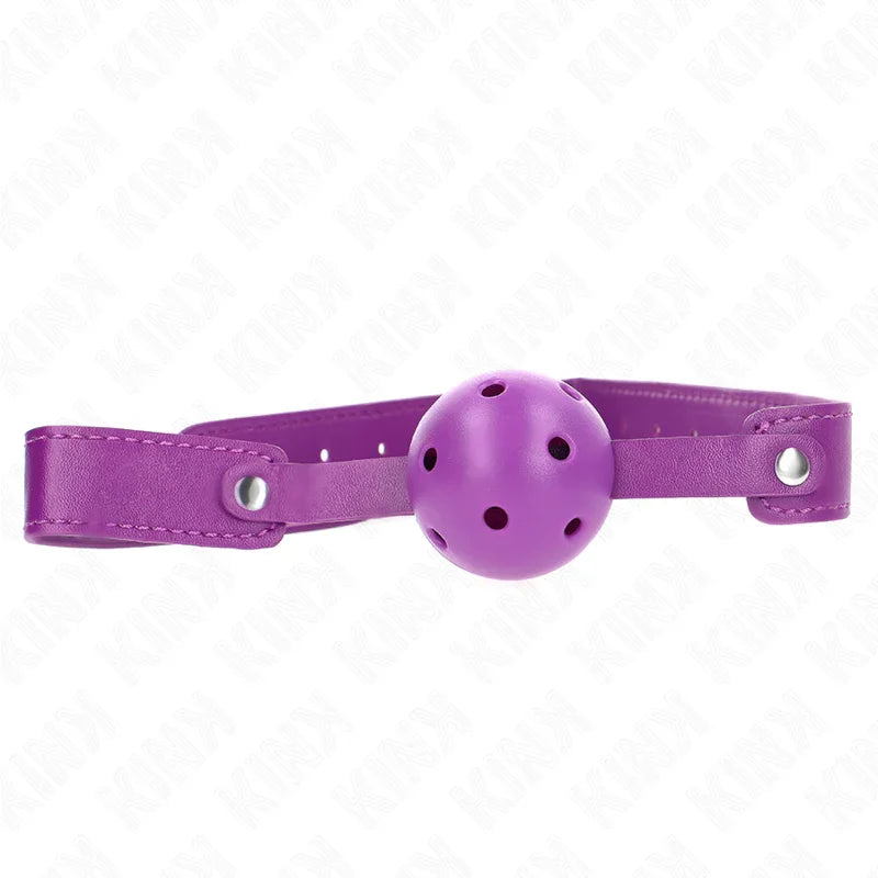 KINK - MORDAZA DE BOLA 4.5 CM TRANSPIRABLE MORADO 65 x 2.5 CM - Nuvica
