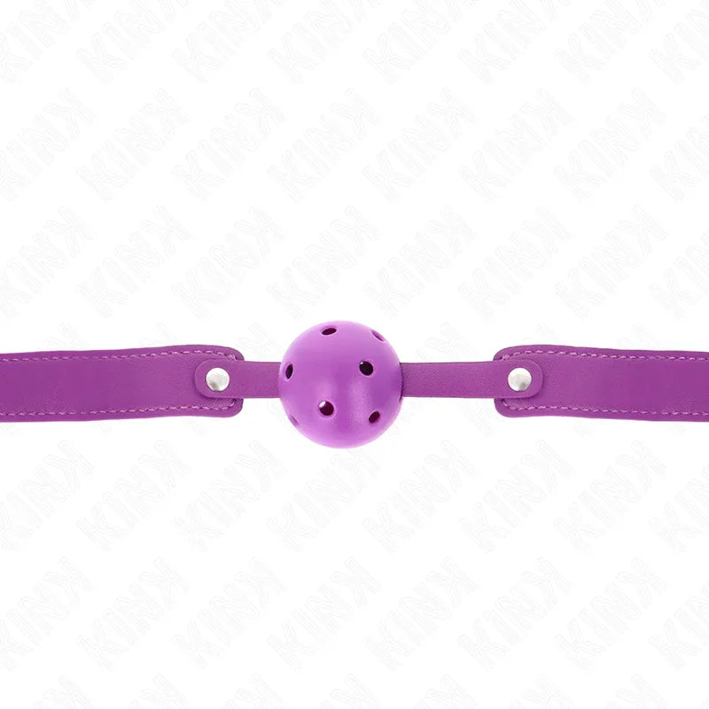 KINK - MORDAZA DE BOLA 4.5 CM TRANSPIRABLE MORADO 65 x 2.5 CM - Nuvica