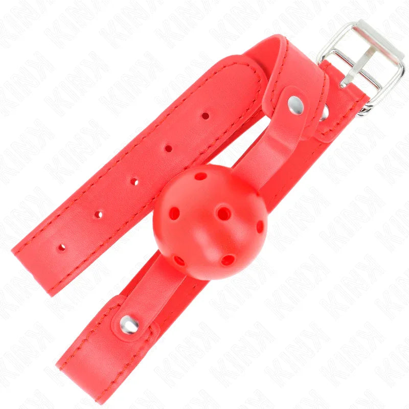 KINK - MORDAZA DE BOLA 4.5 CM TRANSPIRABLE ROJO 65 x 2.5 CM - Nuvica