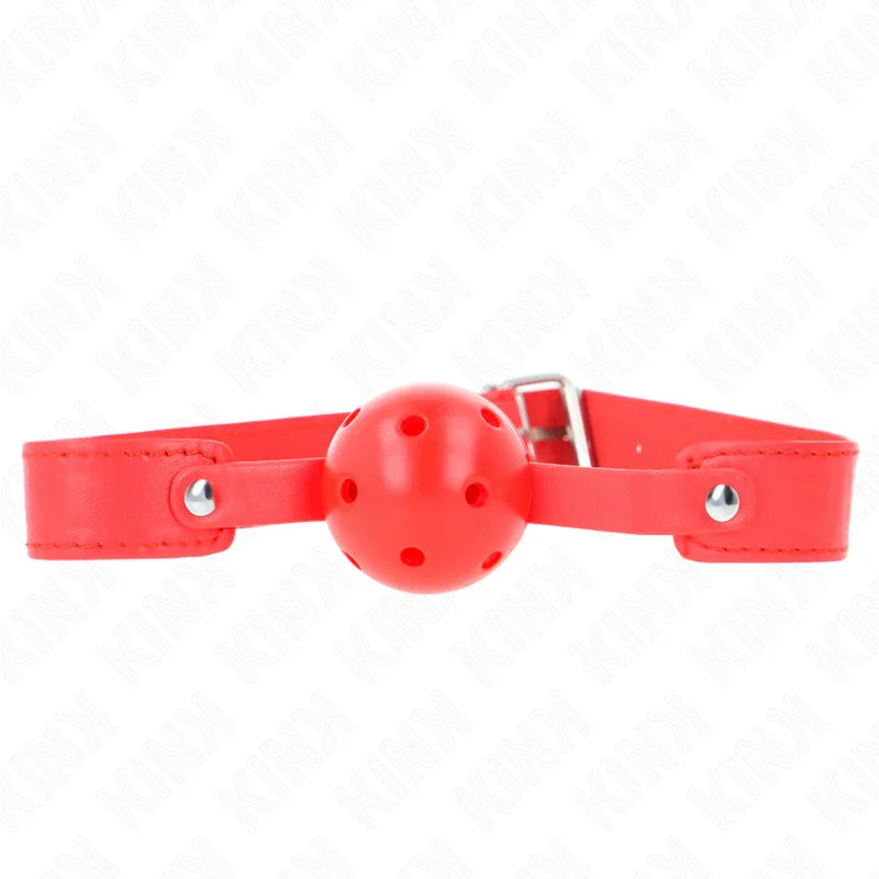 KINK - MORDAZA DE BOLA 4.5 CM TRANSPIRABLE ROJO 65 x 2.5 CM - Nuvica