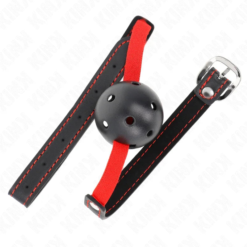 KINK - MORDAZA DE BOLA 4.5 CM DURA HUECA CON CINTURÓN ELÁSTICO 56 x 1.5 CM - Nuvica