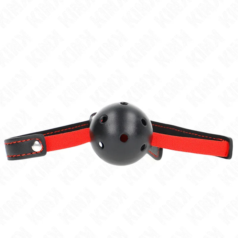 KINK - MORDAZA DE BOLA 4.5 CM DURA HUECA CON CINTURÓN ELÁSTICO 56 x 1.5 CM - Nuvica