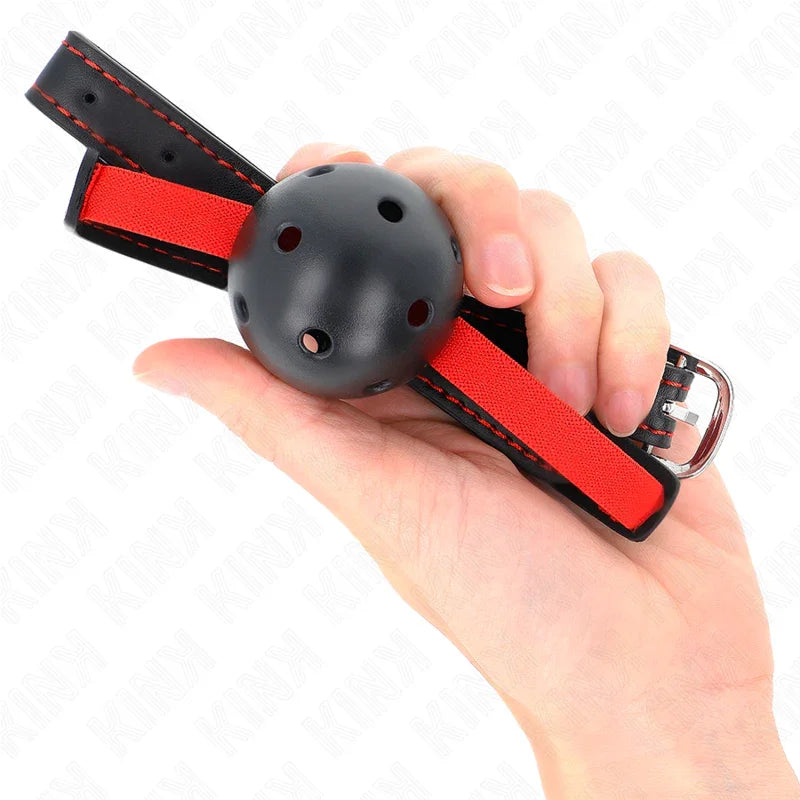 KINK - MORDAZA DE BOLA 4.5 CM DURA HUECA CON CINTURÓN ELÁSTICO 56 x 1.5 CM - Nuvica