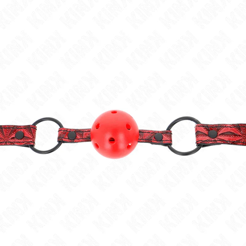 KINK - MORDAZA DE BOLA 4.5 CM CON PATRÓN DE DIAMANTE MODELO 1 64.5 CM AJUSTABLE 42- 60 CM - Nuvica