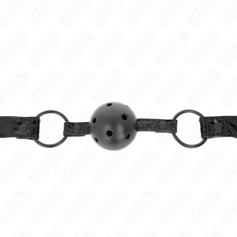 KINK - MORDAZA DE BOLA 4.5 CM CON PATRÓN DE DIAMANTE MODELO 3 64.5 CM AJUSTABLE 42- 60 CM - Nuvica