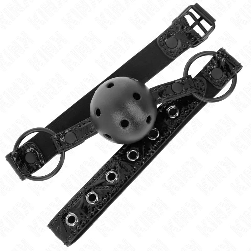KINK - MORDAZA DE BOLA 4.5 CM CON PATRÓN DE DIAMANTE MODELO 3 64.5 CM AJUSTABLE 42- 60 CM - Nuvica