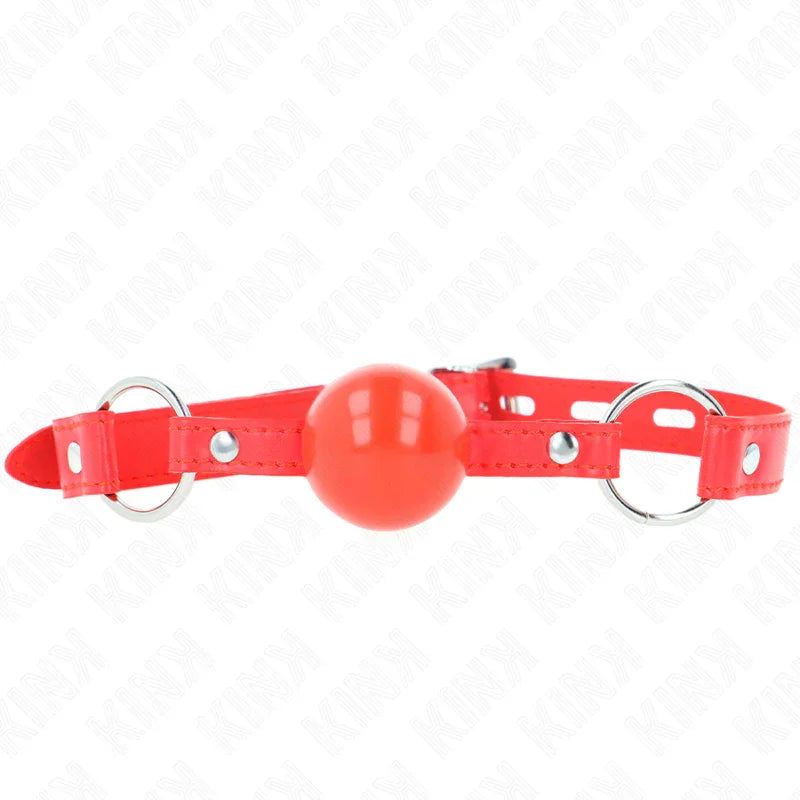 KINK - MORDAZA DE BOLA 4 CM TPE CON CANDADO ROJO 60 x 2 CM - Nuvica