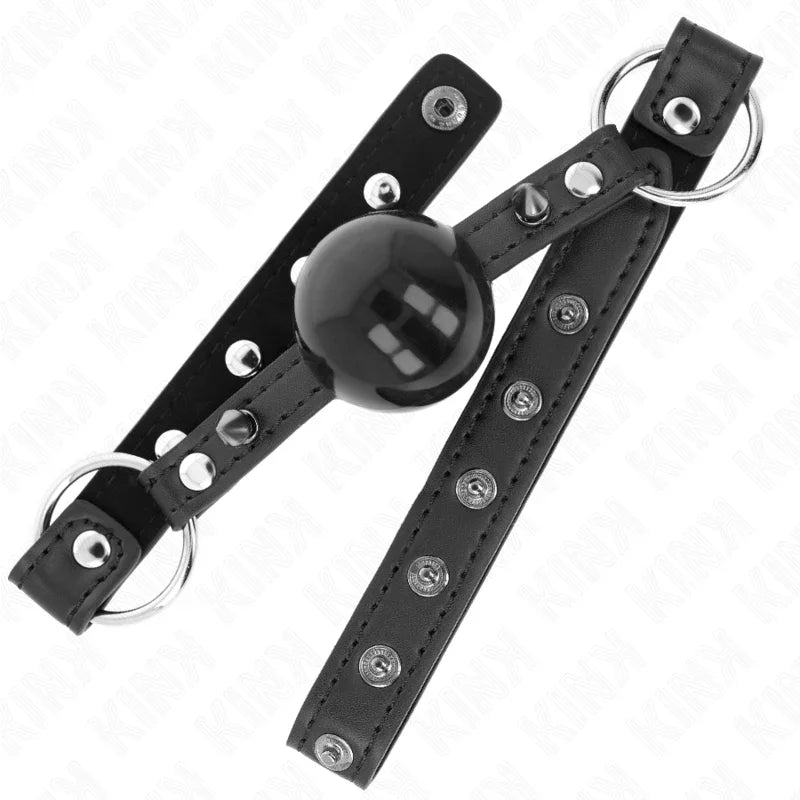 KINK - MORDAZA DE BOLA 4 CM CON REMACHE DE PUNTA Y CIERRE A PRESIÓN 65 x 2 CM - Nuvica