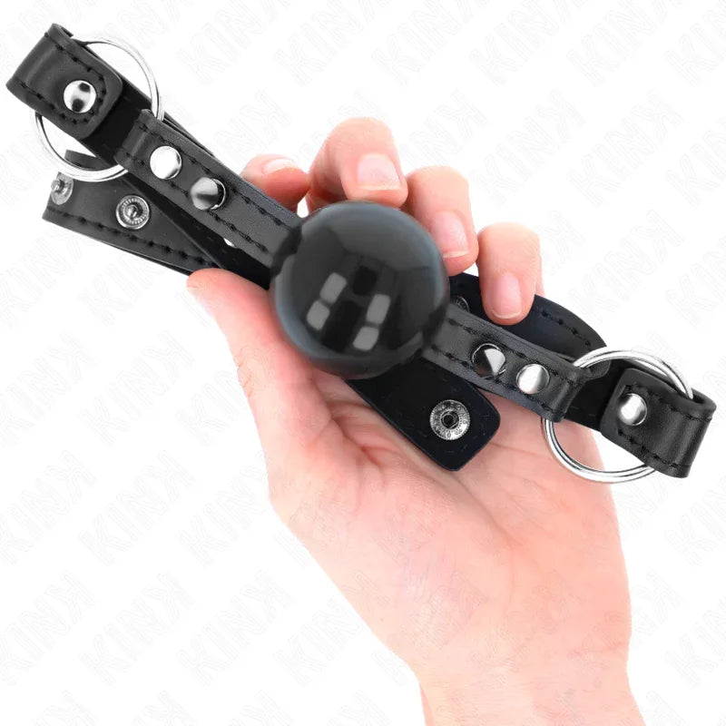 KINK - MORDAZA DE BOLA 4 CM CON REMACHE DE PUNTA Y CIERRE A PRESIÓN 65 x 2 CM - Nuvica