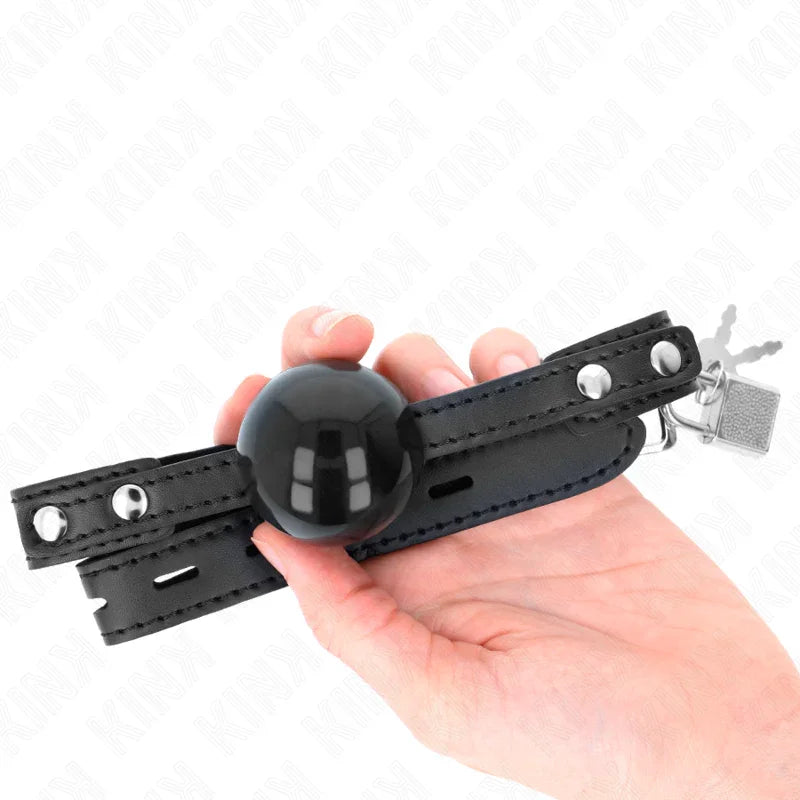 KINK - MORDAZA DE BOLA 4 CM SUAVE DE TPE MODELO 3 60 x 2 CM AJUSTABLE 37-52 CM - Nuvica