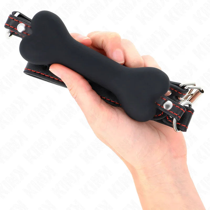 KINK - MORDAZA DE HUESO 12 CM NEGRO 63 x 2 CM - Nuvica