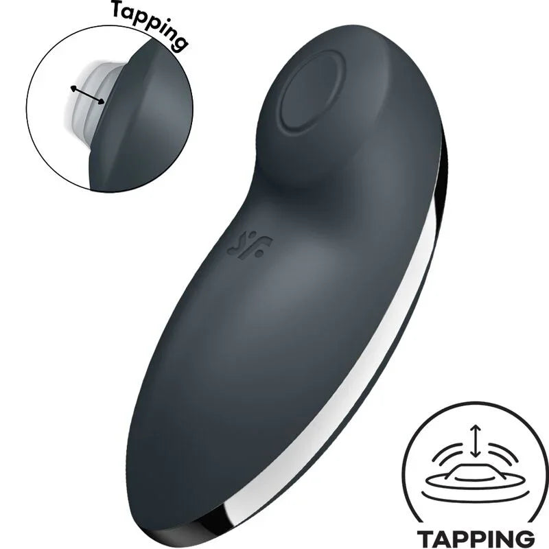 SATISFYER - TAP & CLIMAX 2 VIBRADOR & ESTIMULADOR GRIS - Nuvica