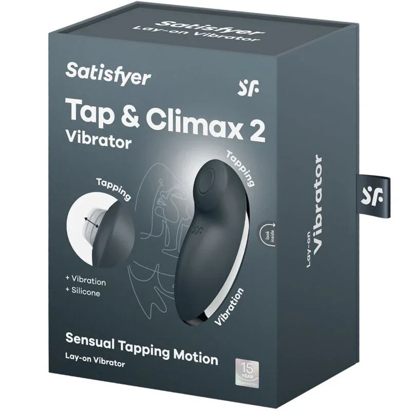 SATISFYER - TAP & CLIMAX 2 VIBRADOR & ESTIMULADOR GRIS - Nuvica