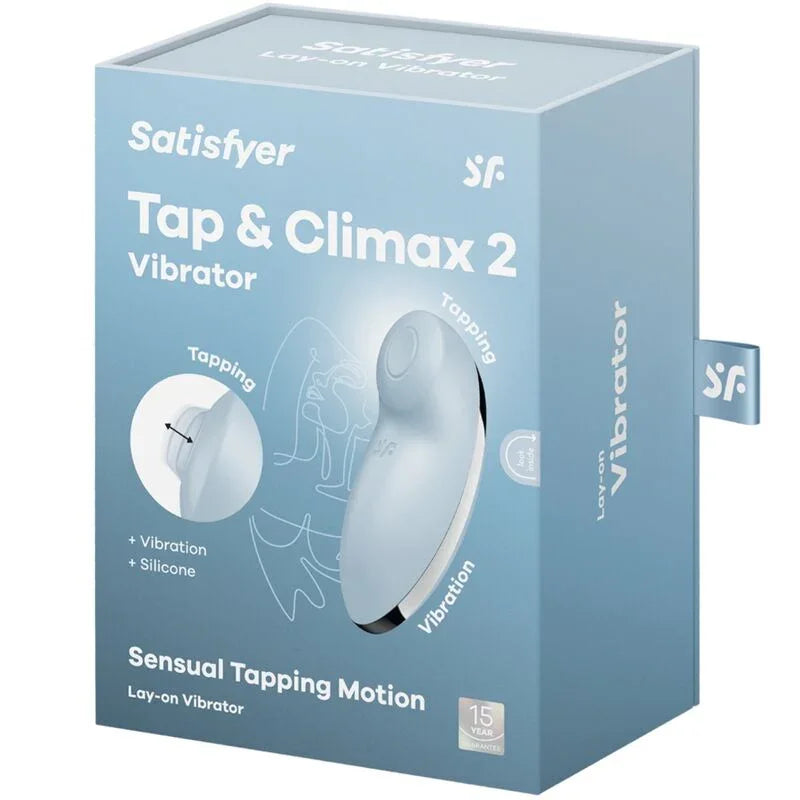 SATISFYER - TAP & CLIMAX 2 VIBRADOR & ESTIMULADOR AZUL - Nuvica