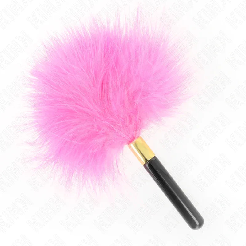 KINK - PLUMAS PARA COSQUILLAS METAL DORADO FUCSIA 18 CM - Nuvica