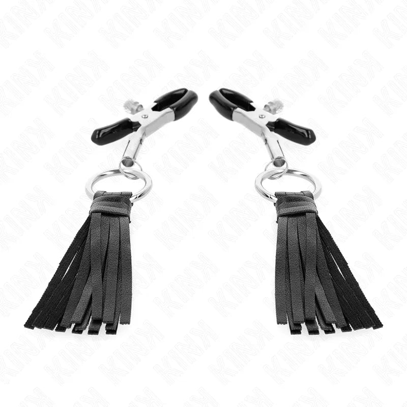 KINK - PINZAS PARA PEZONES CON BORLAS DE POLIPIEL 6 CM - Nuvica
