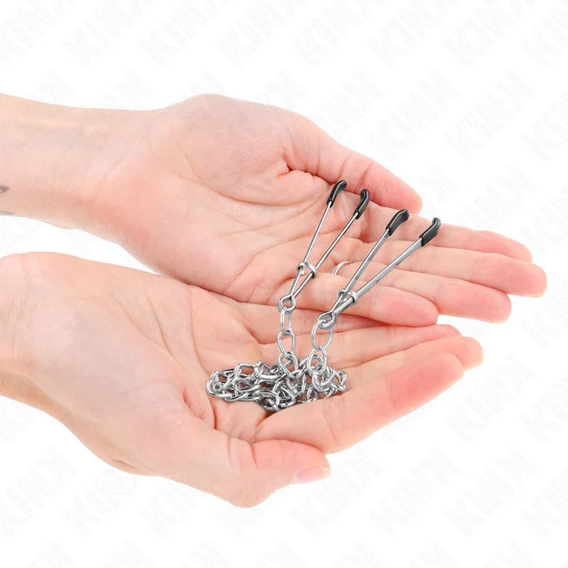 KINK - PINZAS PARA PEZONES FINA CON CADENA GRUESA 30 CM - Nuvica