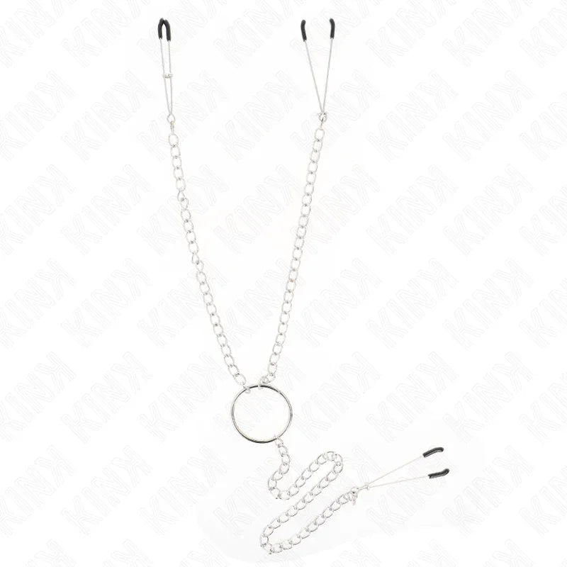 KINK - PINZAS PARA PEZONES Y CLÍTORIS CON CADENA 30 CM MODELO 1 - Nuvica