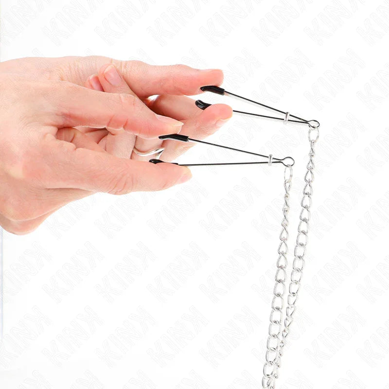 KINK - PINZAS PARA PEZONES Y CLÍTORIS CON CADENA 30 CM MODELO 1 - Nuvica
